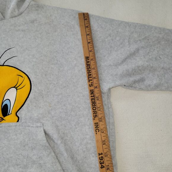 Vtg Looney Tunes Sweatshirt Sz M Womens Tweety Bird Hoodie 90s Retro Y2K Cartoon - Picture 8 of 16